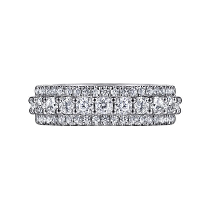 Nash - Wide 14K White Gold Diamond Anniversary Band