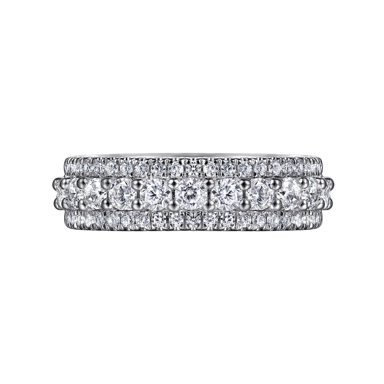 Fancy Wedding Ring in 14k White Gold with Round Natural Diamond at Gabriel & Co. - Shot 5