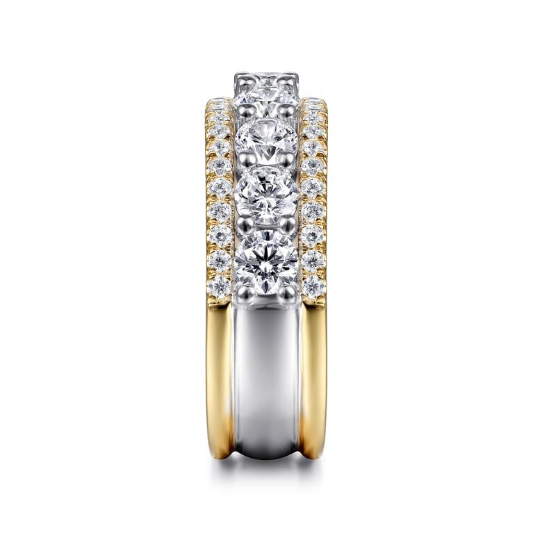Fancy Wedding Ring in 14k Yellow/white Gold with Round Natural Diamond at Gabriel & Co. - Shot 4