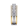 Fancy Wedding Ring in 14k Yellow/white Gold with Round Natural Diamond at Gabriel & Co.