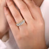 Fancy Wedding Ring in 14k Yellow/white Gold with Round Natural Diamond at Gabriel & Co.