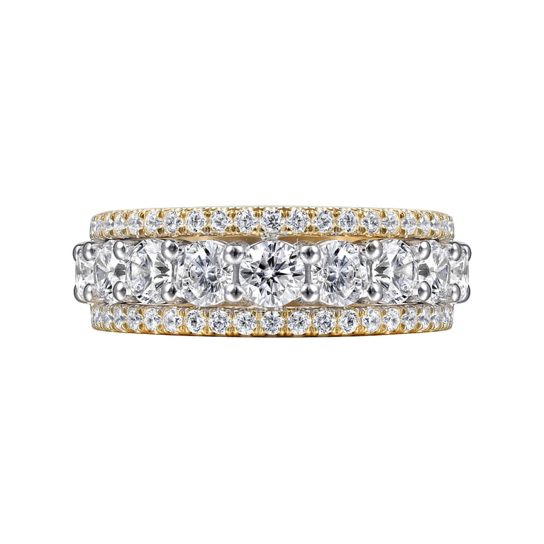 Fancy Wedding Ring in 14k Yellow/white Gold with Round Natural Diamond at Gabriel & Co. - Shot 6