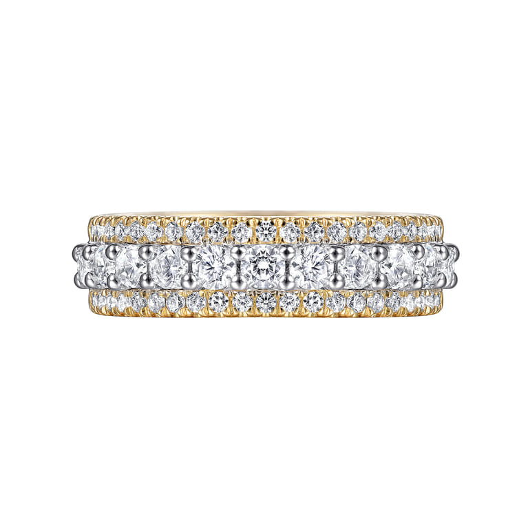 Fancy Wedding Ring in 14k Yellow/white Gold with Round Natural Diamond at Gabriel & Co. - Shot 6
