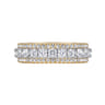 Fancy Wedding Ring in 14k Yellow/white Gold with Round Natural Diamond at Gabriel & Co.