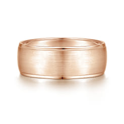 Nathaniel - 14K Rose Gold 8mm - Men's Wedding Band in Satin Finish