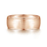 Nathaniel - 14K Rose Gold 8mm - Men's Wedding Band in Satin Finish