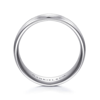 Nathaniel - 14K White Gold 8mm - Men's Wedding Band in Satin Finish