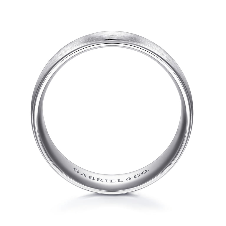 Nathaniel - 14K White Gold 8mm - Men's Wedding Band in Satin Finish - Shot 2