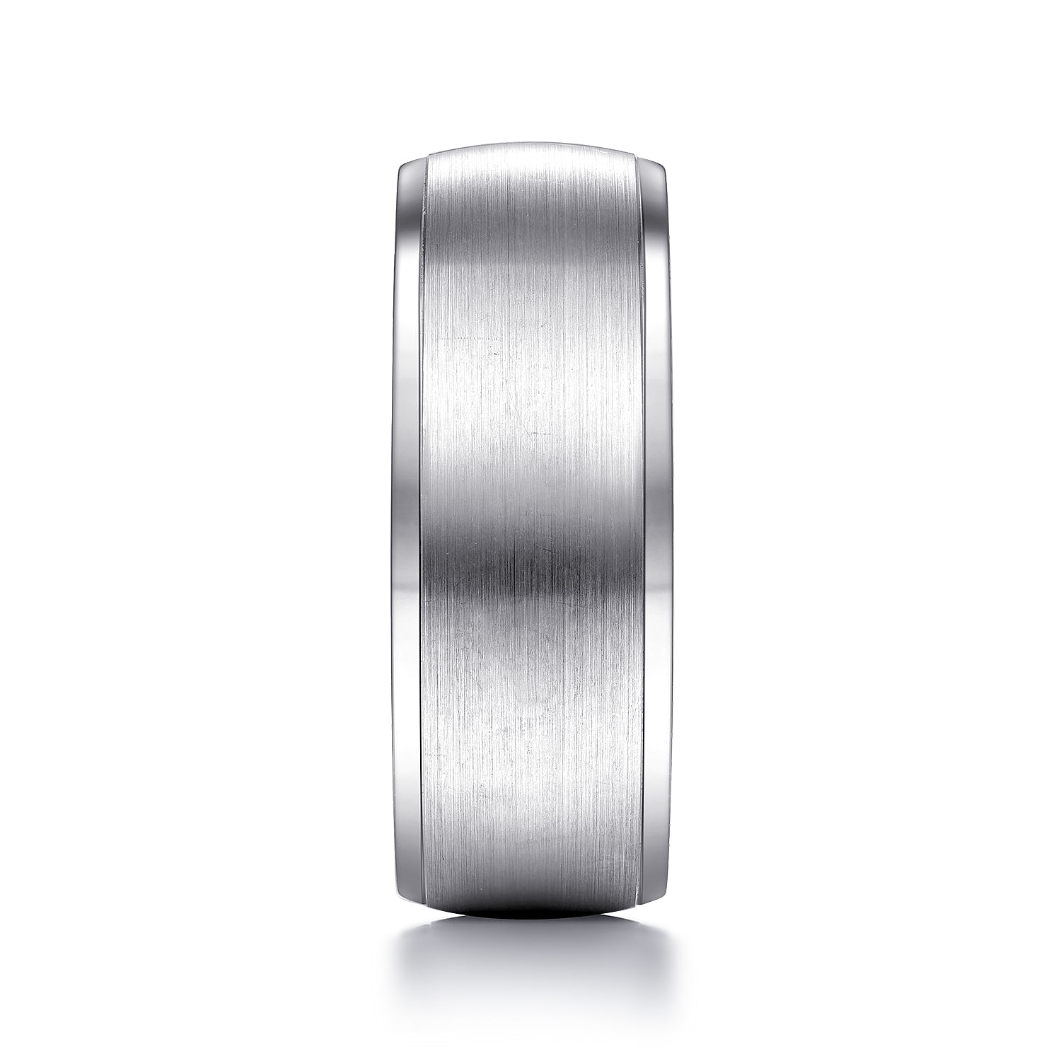Nathaniel - 14K White Gold 8mm - Men's Wedding Band in Satin Finish