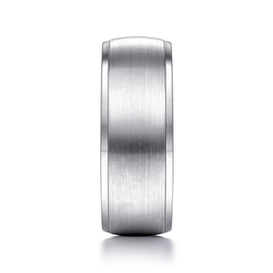 Nathaniel - 14K White Gold 8mm - Men's Wedding Band in Satin Finish