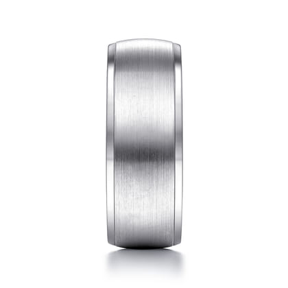 Nathaniel - 14K White Gold 8mm - Men's Wedding Band in Satin Finish