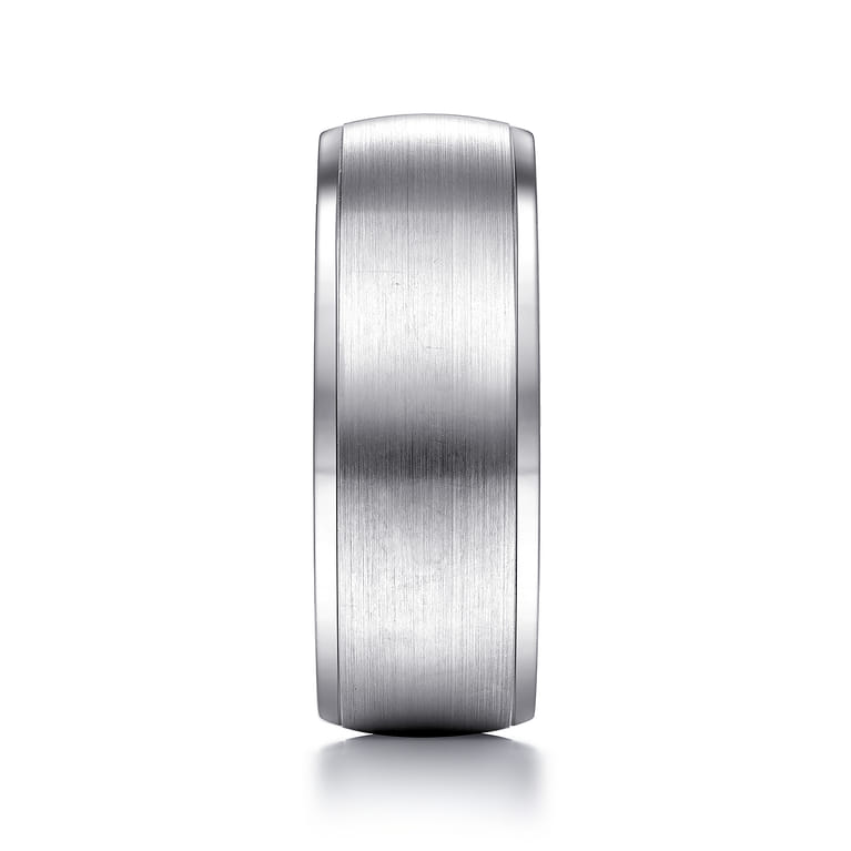 Nathaniel - 14K White Gold 8mm - Men's Wedding Band in Satin Finish - Shot 4