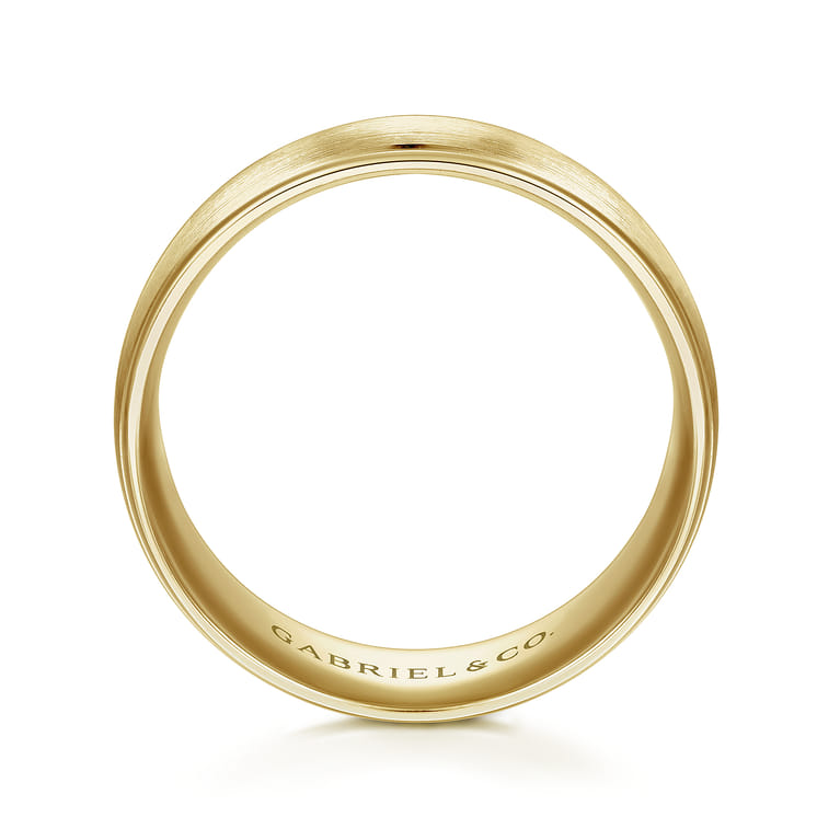 Nathaniel - 14K Yellow Gold 8mm - Men's Wedding Band in Satin Finish - Shot 2