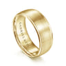 Nathaniel - 14K Yellow Gold 8mm - Men's Wedding Band in Satin Finish