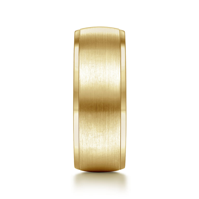 Nathaniel - 14K Yellow Gold 8mm - Men's Wedding Band in Satin Finish - Shot 4