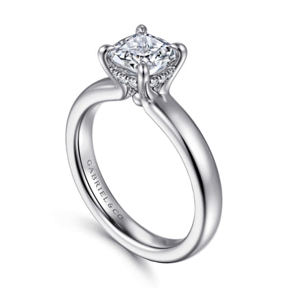 Neema - 14K White Gold Cushion Cut Diamond Engagement Ring