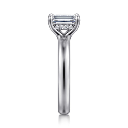 Neema - 14K White Gold Emerald Cut Diamond Engagement Ring
