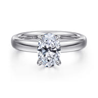 Neema - 14K White Gold Oval Diamond Engagement Ring