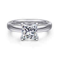 Neema - 14K White Gold Princess Cut Diamond Engagement Ring