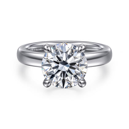 Neema - 14K White Gold Round Diamond Engagement Ring