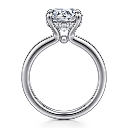 Neema - 14K White Gold Round Diamond Engagement Ring
