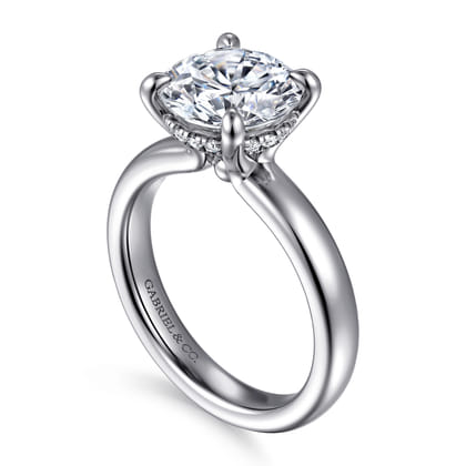 Neema - 14K White Gold Round Diamond Engagement Ring