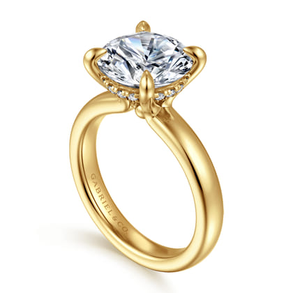 Neema - 14K White Gold Round Diamond Engagement Ring