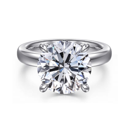 Neema - 14K White Gold Round Diamond Engagement Ring