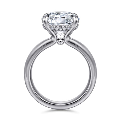 Neema - 14K White Gold Round Diamond Engagement Ring