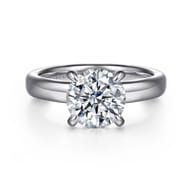 Neema - 14K White Gold Round Diamond Engagement Ring