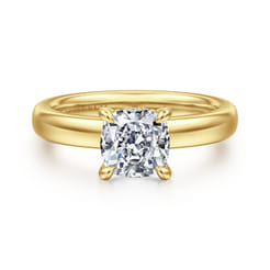 Neema - 14K Yellow Gold Cushion Cut Diamond Engagement Ring