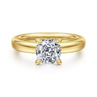 Neema - 14K Yellow Gold Cushion Cut Diamond Engagement Ring