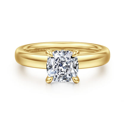 Neema - 14K Yellow Gold Cushion Cut Diamond Engagement Ring