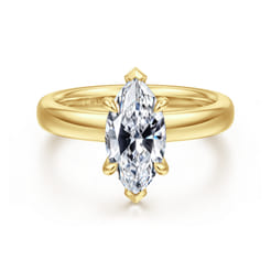 Neema - 14K Yellow Gold Marquise Shape Diamond Engagement Ring
