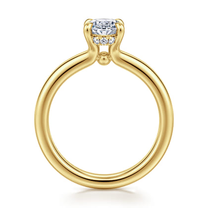 Neema - 14K Yellow Gold Oval Diamond Engagement Ring