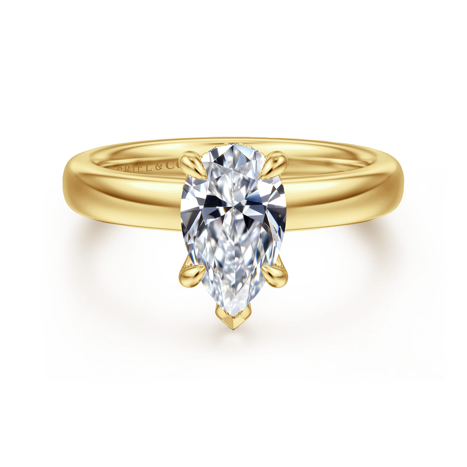 Neema - 14K Yellow Gold Pear Shape Diamond Engagement Ring