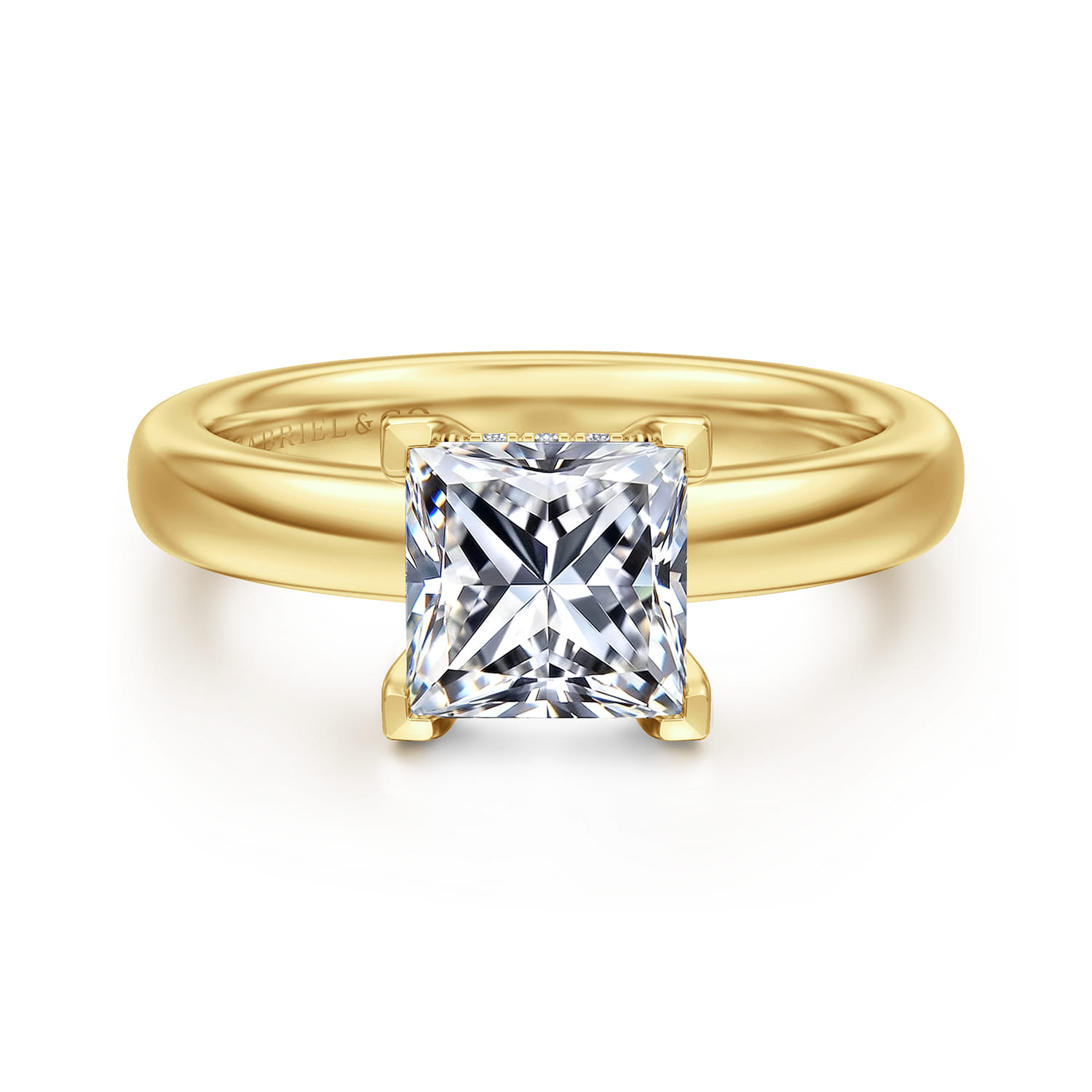 Neema - 14K Yellow Gold Princess Cut Diamond Engagement Ring