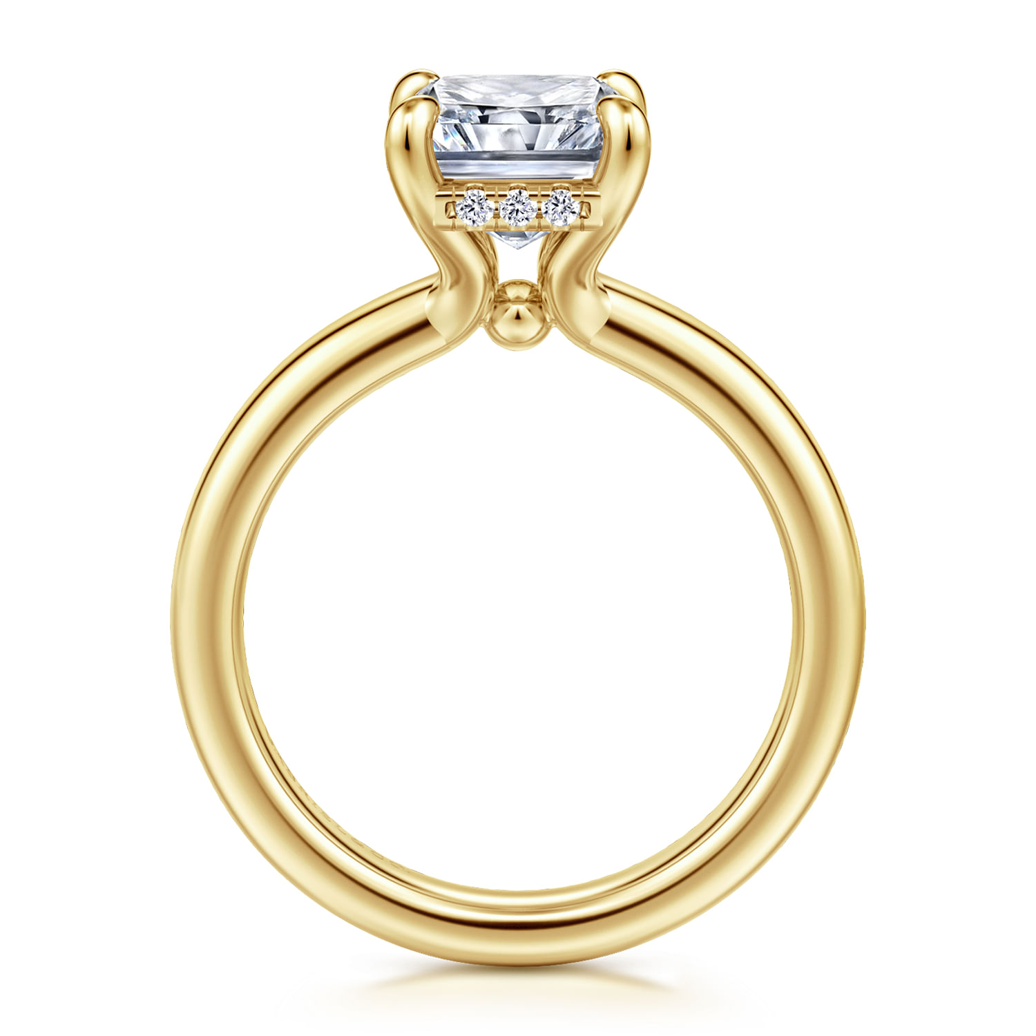 Neema - 14K Yellow Gold Radiant Cut Diamond Engagement Ring