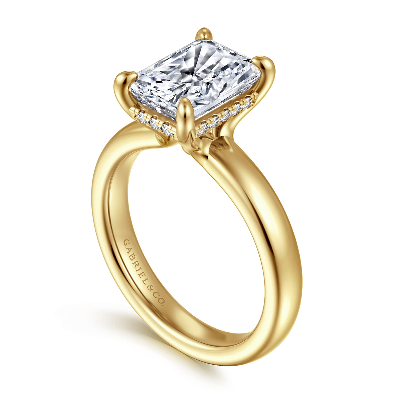 Neema - 14K Yellow Gold Radiant Cut Diamond Engagement Ring