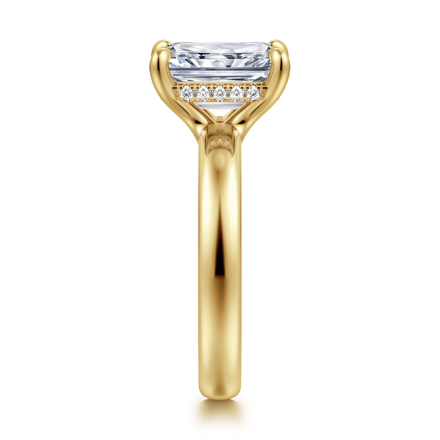 Neema - 14K Yellow Gold Radiant Cut Diamond Engagement Ring