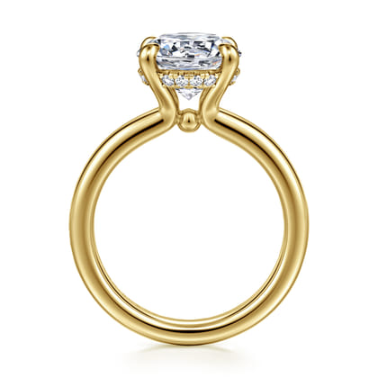 Neema - 14K Yellow Gold Round Diamond Engagement Ring