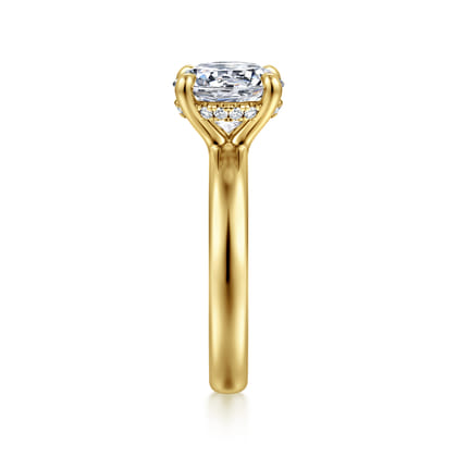 Neema - 14K Yellow Gold Round Diamond Engagement Ring