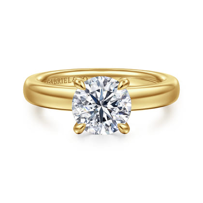 Neema - 14K Yellow Gold Round Diamond Engagement Ring