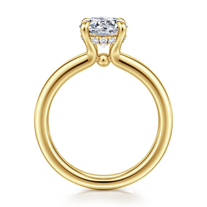 Neema - 14K Yellow Gold Round Diamond Engagement Ring
