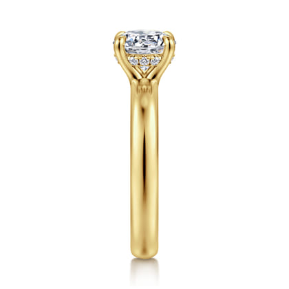 Neema - 14K Yellow Gold Round Diamond Engagement Ring