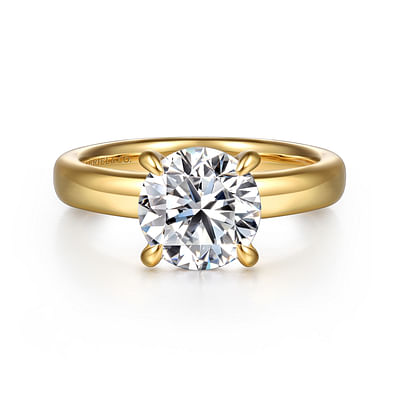 Neema - 14K Yellow Gold Round Diamond Engagement Ring