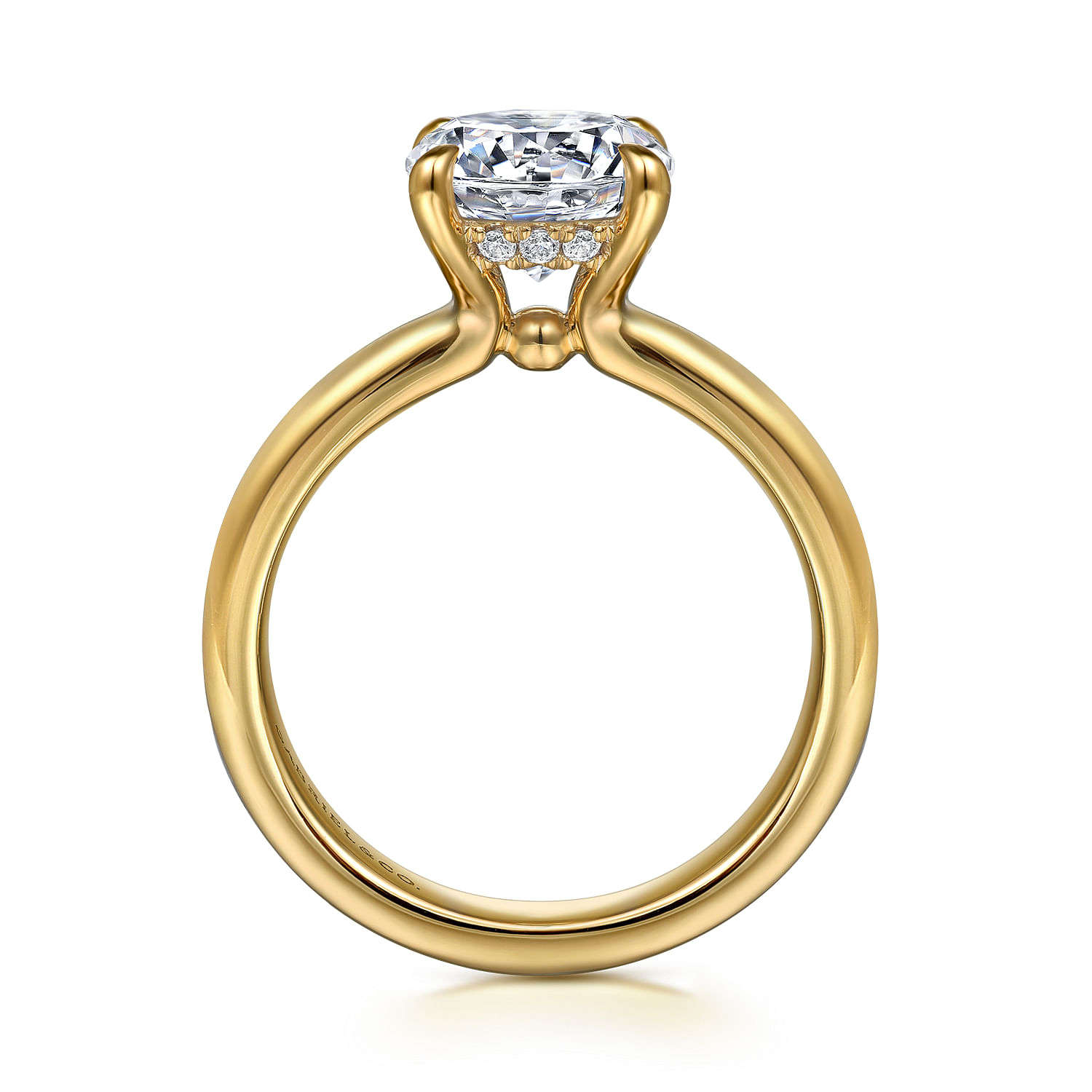 Neema - 14K Yellow Gold Round Diamond Engagement Ring