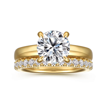 Neema - 14K Yellow Gold Round Diamond Engagement Ring