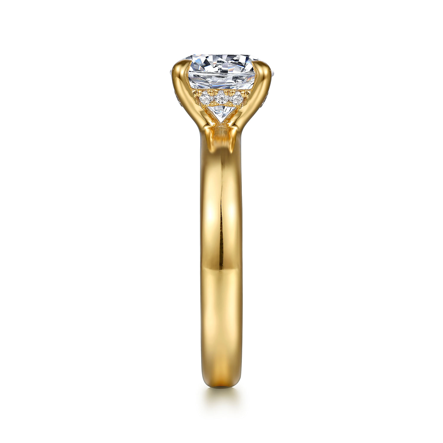 Neema - 14K Yellow Gold Round Diamond Engagement Ring