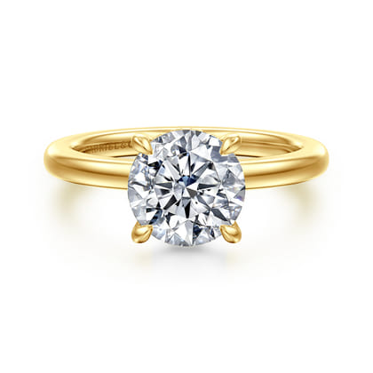 Neema - 14K Yellow Gold Round Diamond Engagement Ring